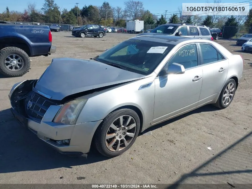 2008 Cadillac Cts Standard VIN: 1G6DT57V180160619 Lot: 40722149