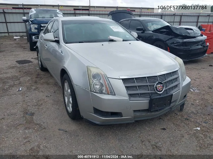 2008 Cadillac Cts Standard VIN: 1G6DF577X80137784 Lot: 40781913