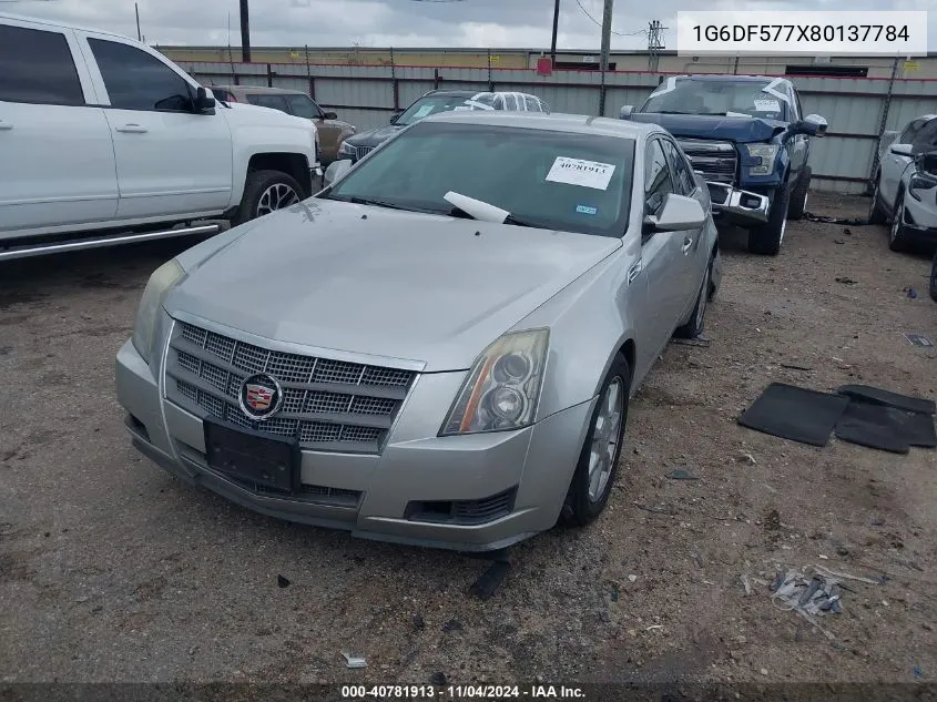 2008 Cadillac Cts Standard VIN: 1G6DF577X80137784 Lot: 40781913