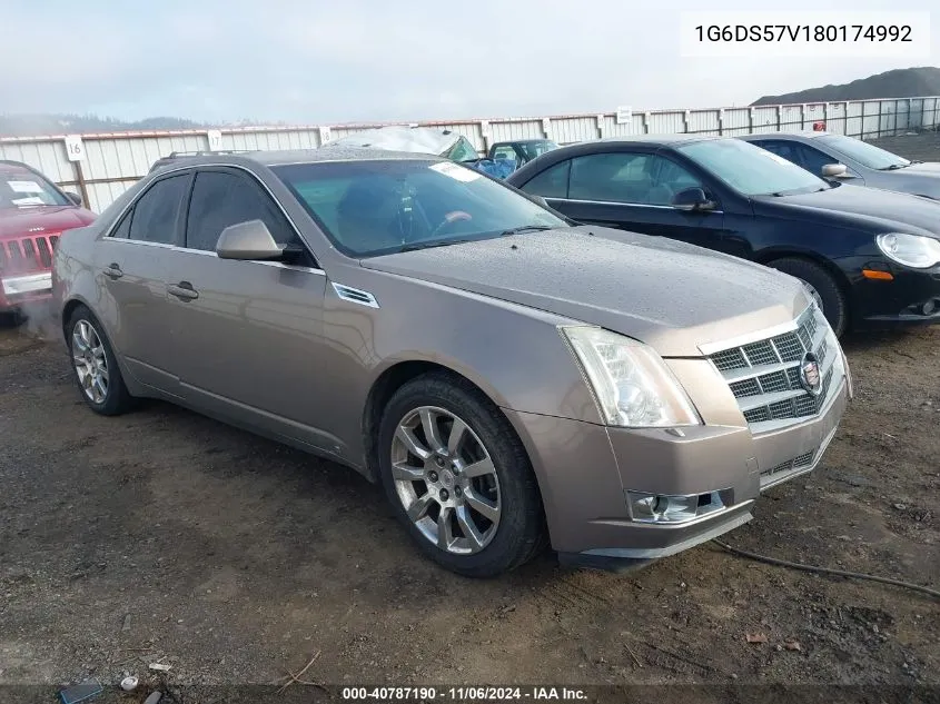 2008 Cadillac Cts Standard VIN: 1G6DS57V180174992 Lot: 40787190