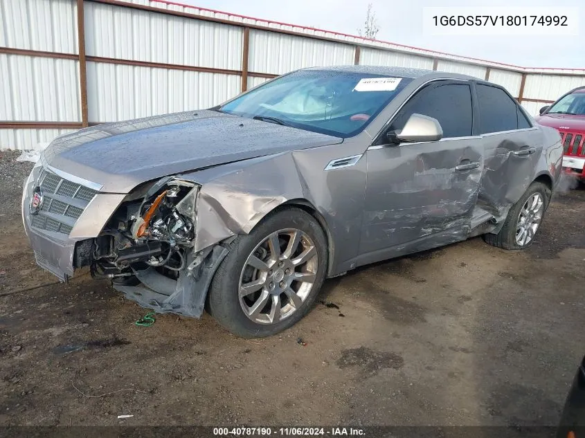 2008 Cadillac Cts Standard VIN: 1G6DS57V180174992 Lot: 40787190