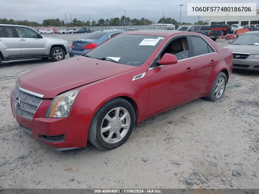 2008 Cadillac Cts Standard VIN: 1G6DF577480186706 Lot: 40804051