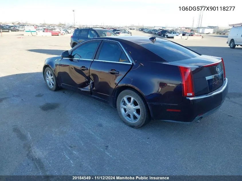 2009 Cadillac Cts 3.6L VIN: 1G6DG577X90118277 Lot: 20184549