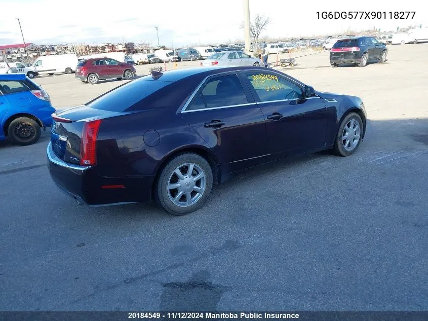 2009 Cadillac Cts 3.6L VIN: 1G6DG577X90118277 Lot: 20184549