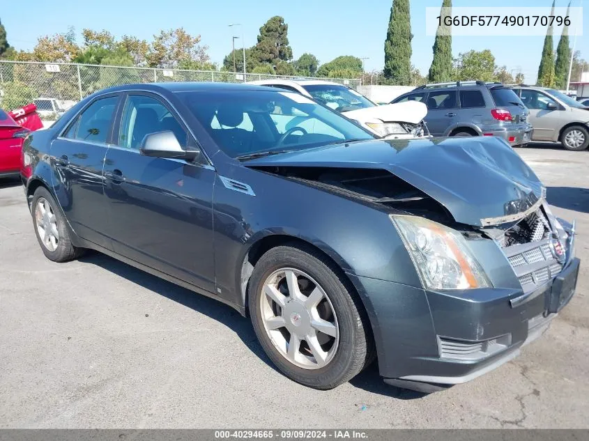 2009 Cadillac Cts Standard VIN: 1G6DF577490170796 Lot: 40294665