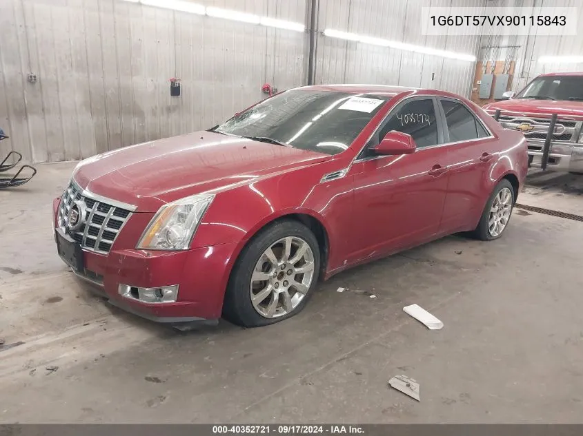 2009 Cadillac Cts Standard VIN: 1G6DT57VX90115843 Lot: 40352721