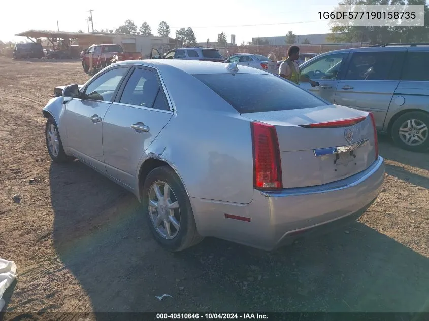 2009 Cadillac Cts Standard VIN: 1G6DF577190158735 Lot: 40510646