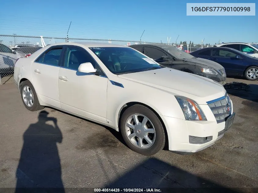 2009 Cadillac Cts Standard VIN: 1G6DFS77790100998 Lot: 40514428