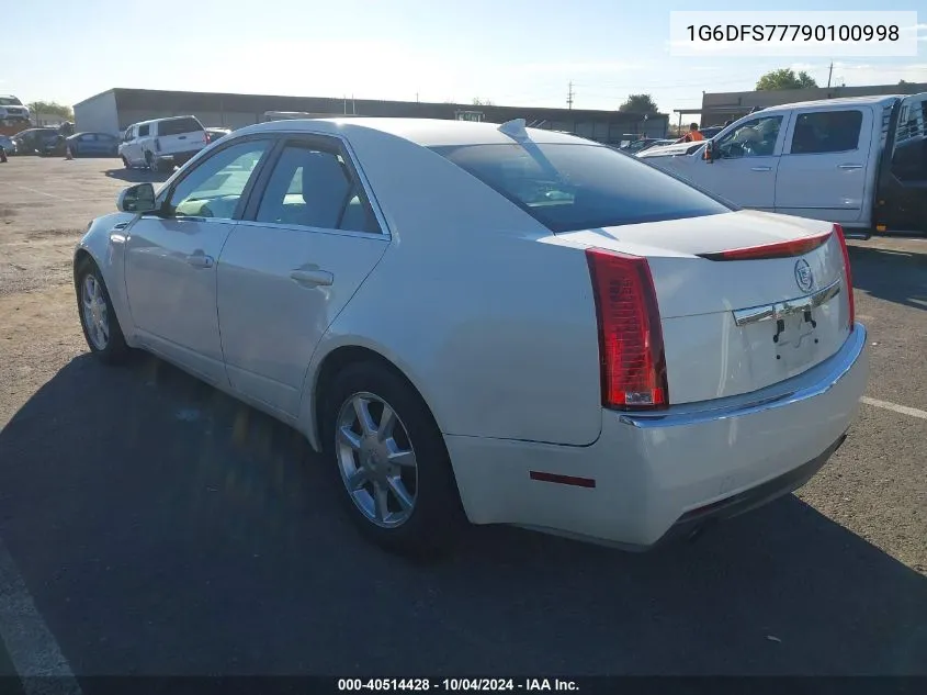 2009 Cadillac Cts Standard VIN: 1G6DFS77790100998 Lot: 40514428