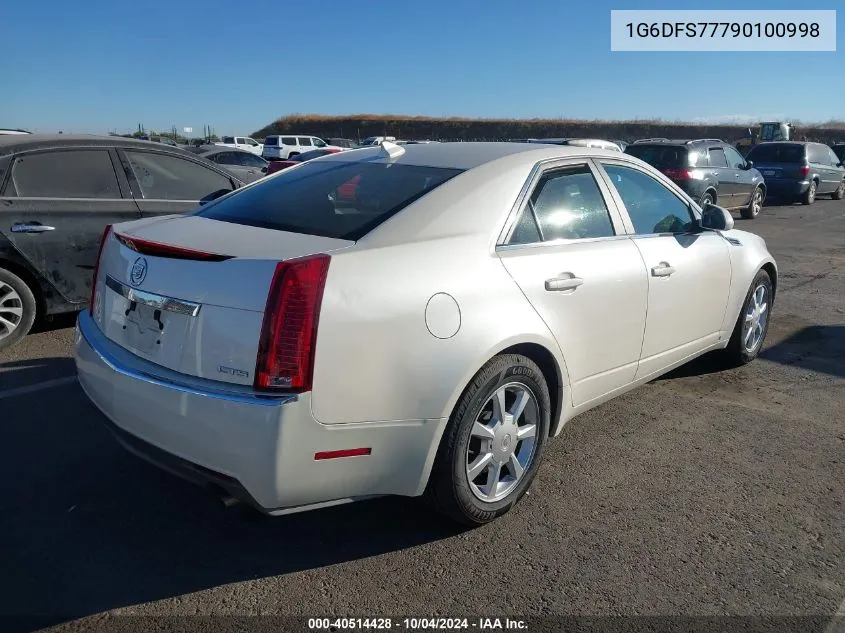 2009 Cadillac Cts Standard VIN: 1G6DFS77790100998 Lot: 40514428