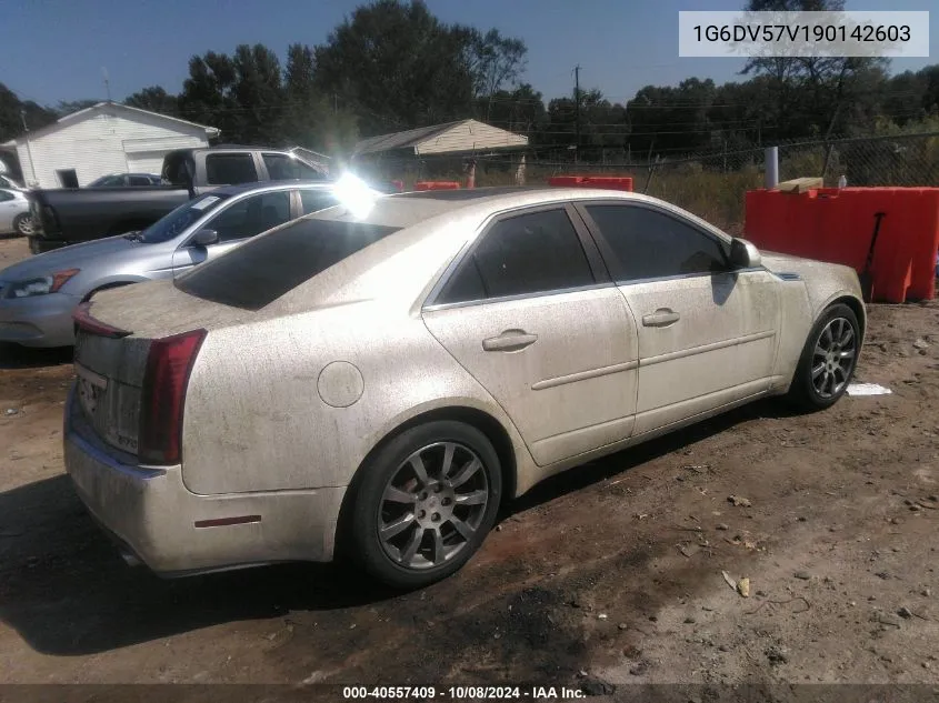 2009 Cadillac Cts Standard VIN: 1G6DV57V190142603 Lot: 40557409