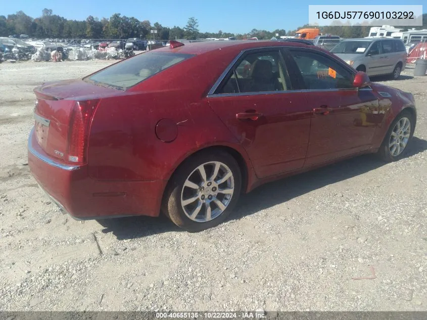 2009 Cadillac Cts Standard VIN: 1G6DJ577690103292 Lot: 40655135