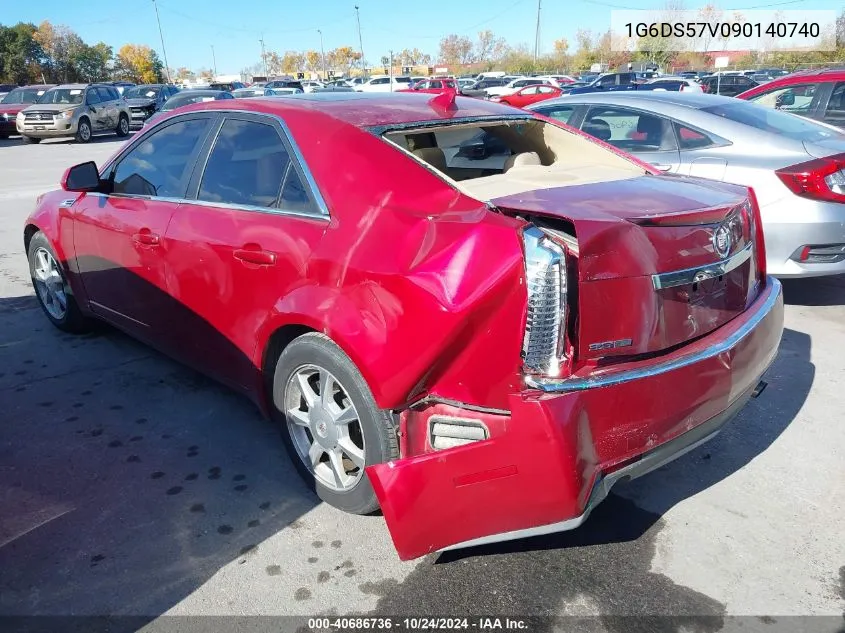 2009 Cadillac Cts Standard VIN: 1G6DS57V090140740 Lot: 40686736