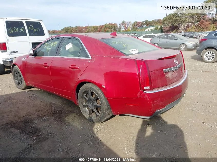 2009 Cadillac Cts Standard VIN: 1G6DF577790172039 Lot: 40778949