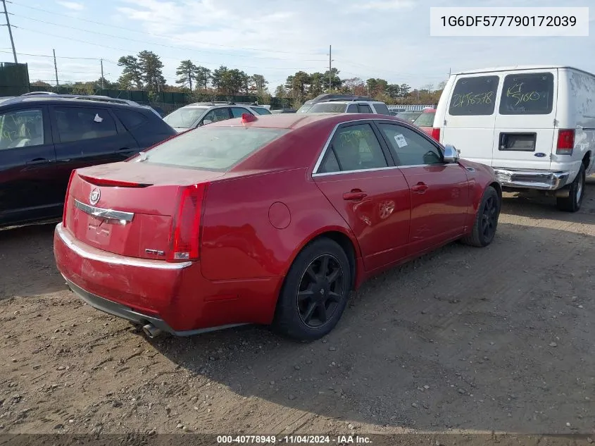 2009 Cadillac Cts Standard VIN: 1G6DF577790172039 Lot: 40778949