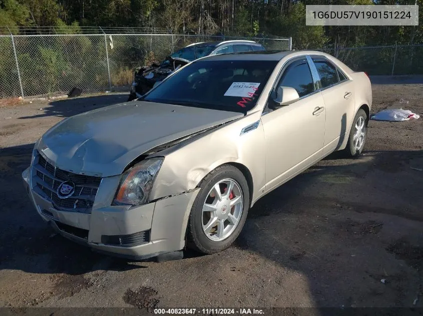 2009 Cadillac Cts Standard VIN: 1G6DU57V190151224 Lot: 40823647