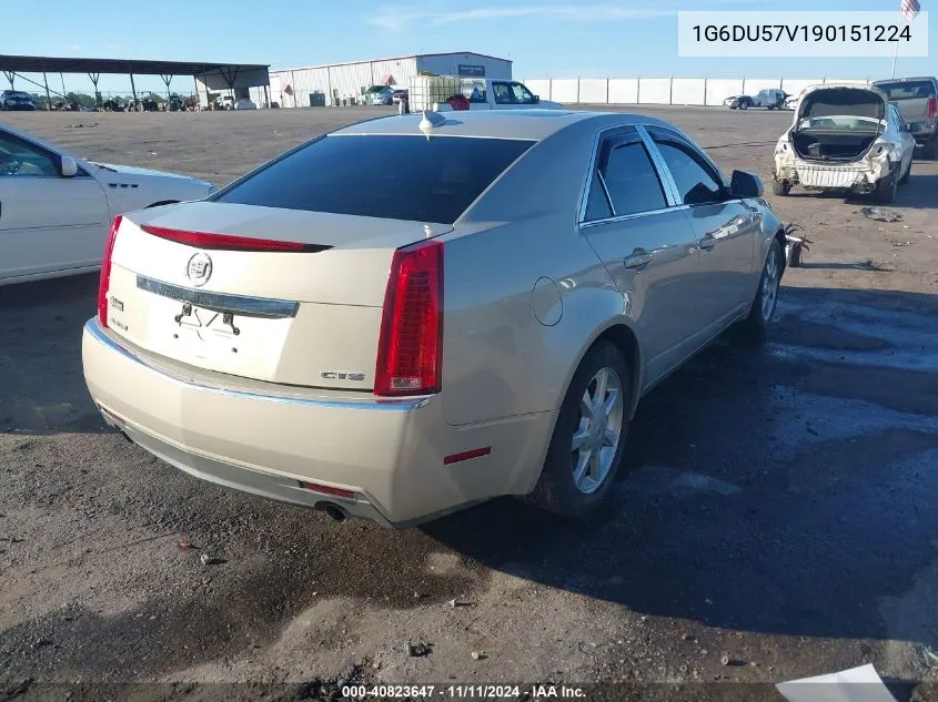 2009 Cadillac Cts Standard VIN: 1G6DU57V190151224 Lot: 40823647