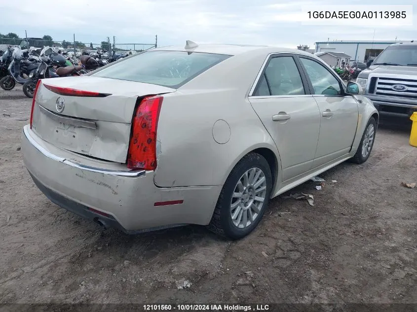 2010 Cadillac Cts Sedan VIN: 1G6DA5EG0A0113985 Lot: 12101560