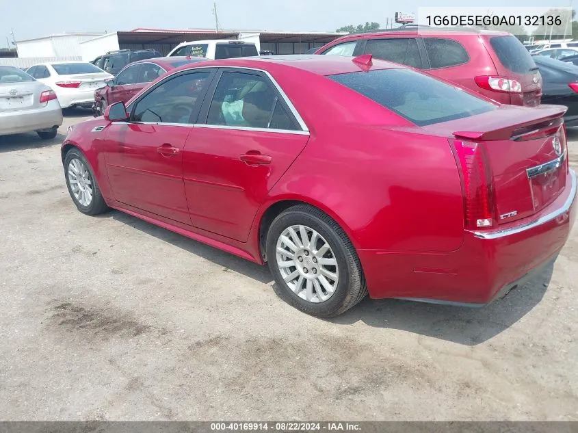 2010 Cadillac Cts Luxury VIN: 1G6DE5EG0A0132136 Lot: 40169914