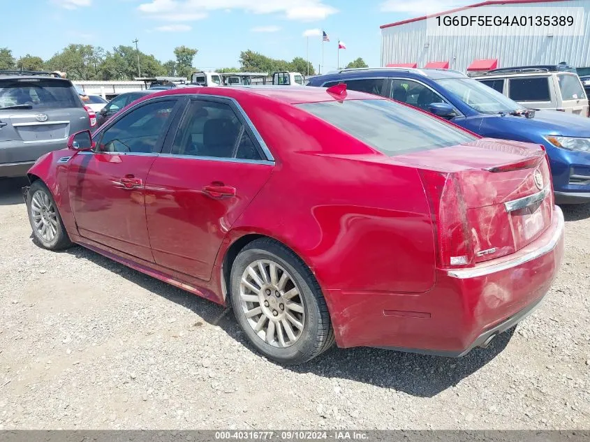 2010 Cadillac Cts Luxury VIN: 1G6DF5EG4A0135389 Lot: 40316777