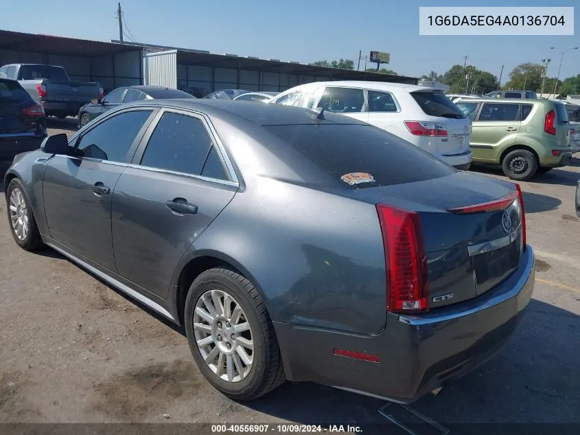 2010 Cadillac Cts Standard VIN: 1G6DA5EG4A0136704 Lot: 40556907