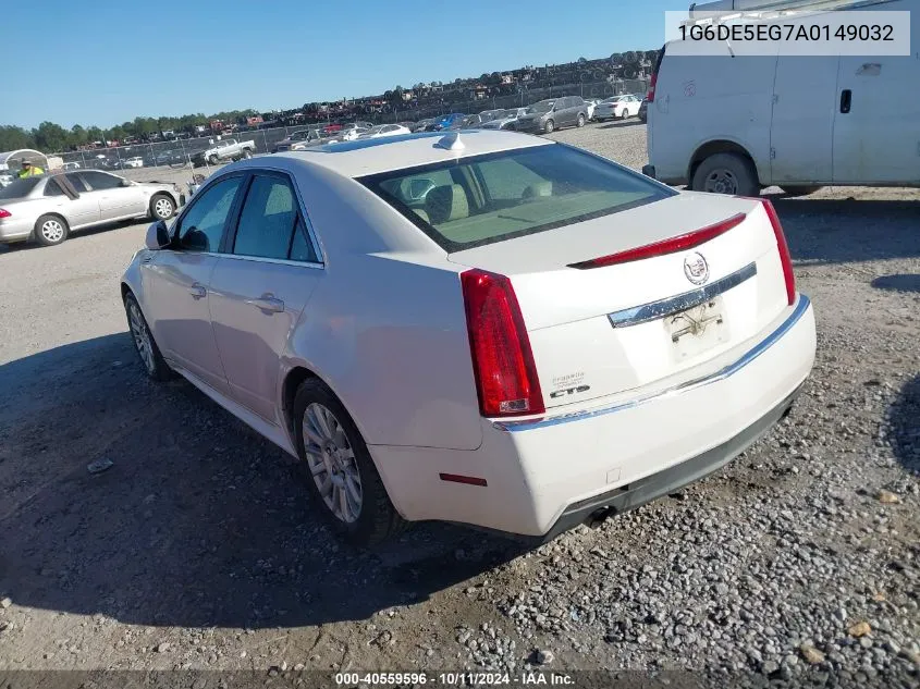 2010 Cadillac Cts Luxury VIN: 1G6DE5EG7A0149032 Lot: 40559596