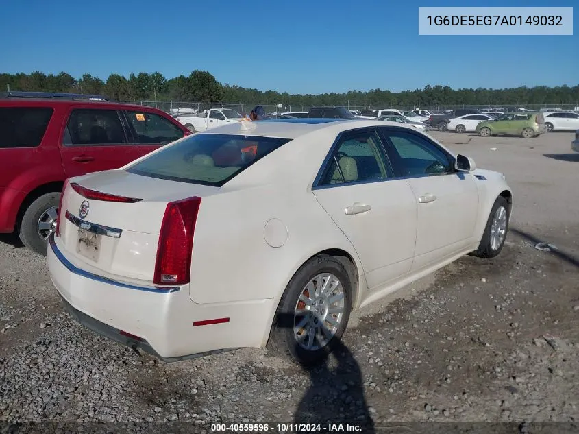 2010 Cadillac Cts Luxury VIN: 1G6DE5EG7A0149032 Lot: 40559596