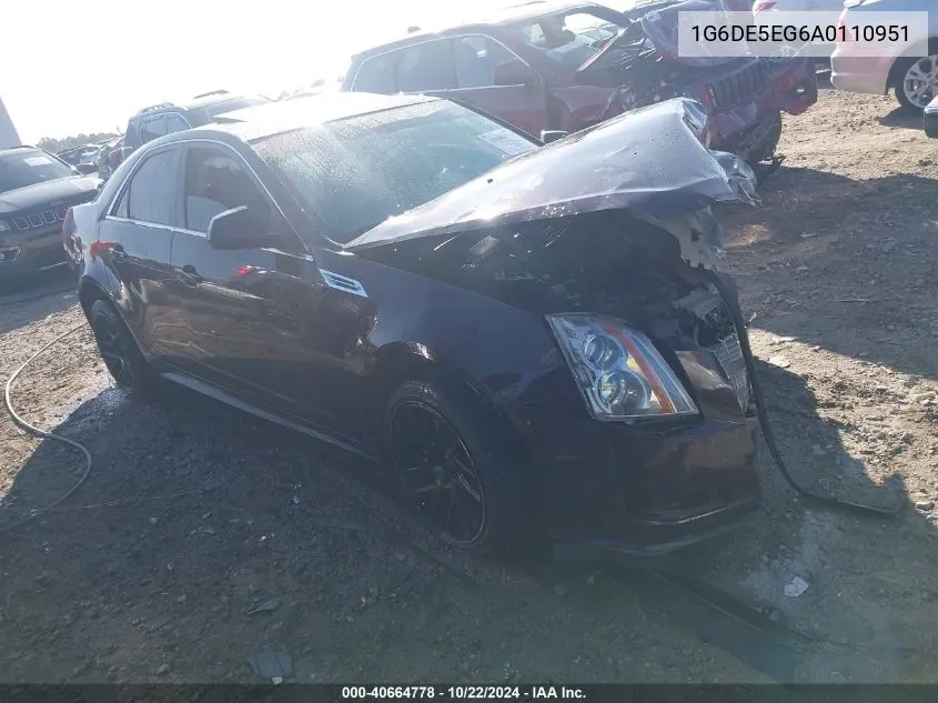 2010 Cadillac Cts Luxury VIN: 1G6DE5EG6A0110951 Lot: 40664778