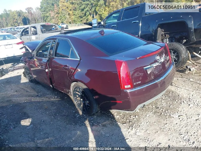 2010 Cadillac Cts Luxury VIN: 1G6DE5EG6A0110951 Lot: 40664778