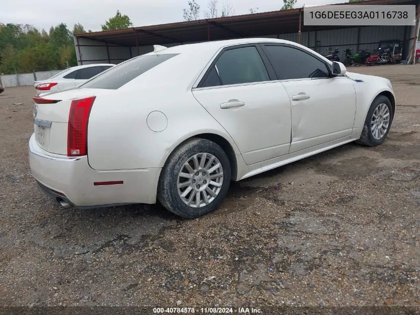 2010 Cadillac Cts Luxury VIN: 1G6DE5EG3A0116738 Lot: 40784578