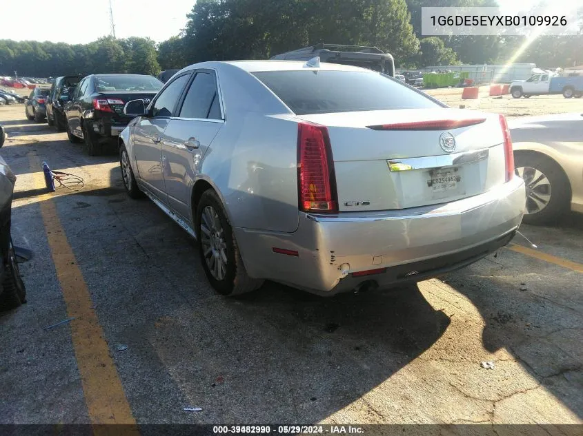 2011 Cadillac Cts Luxury VIN: 1G6DE5EYXB0109926 Lot: 39482990