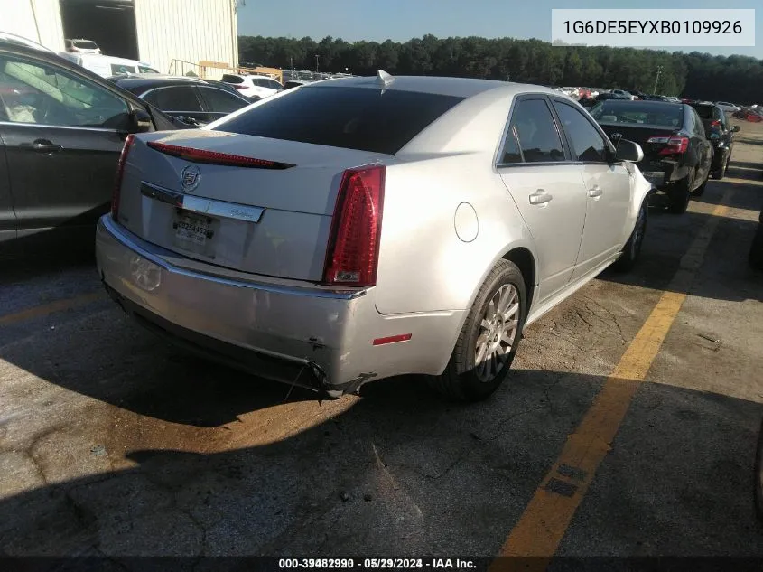 2011 Cadillac Cts Luxury VIN: 1G6DE5EYXB0109926 Lot: 39482990