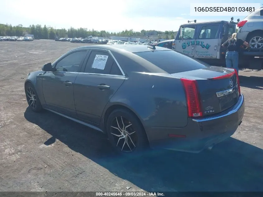 2011 Cadillac Cts Premium VIN: 1G6DS5ED4B0103481 Lot: 40245645