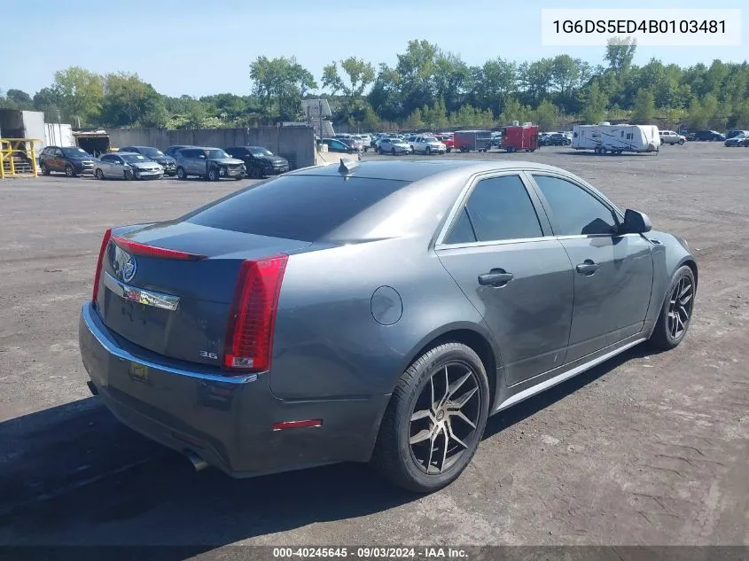 2011 Cadillac Cts Premium VIN: 1G6DS5ED4B0103481 Lot: 40245645