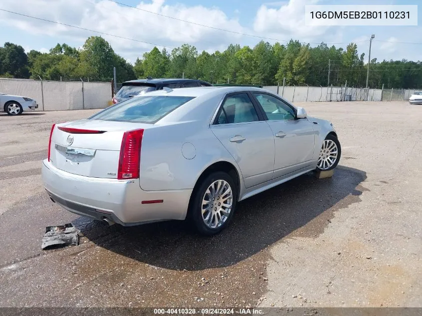 2011 Cadillac Cts VIN: 1G6DM5EB2B0110231 Lot: 40410328