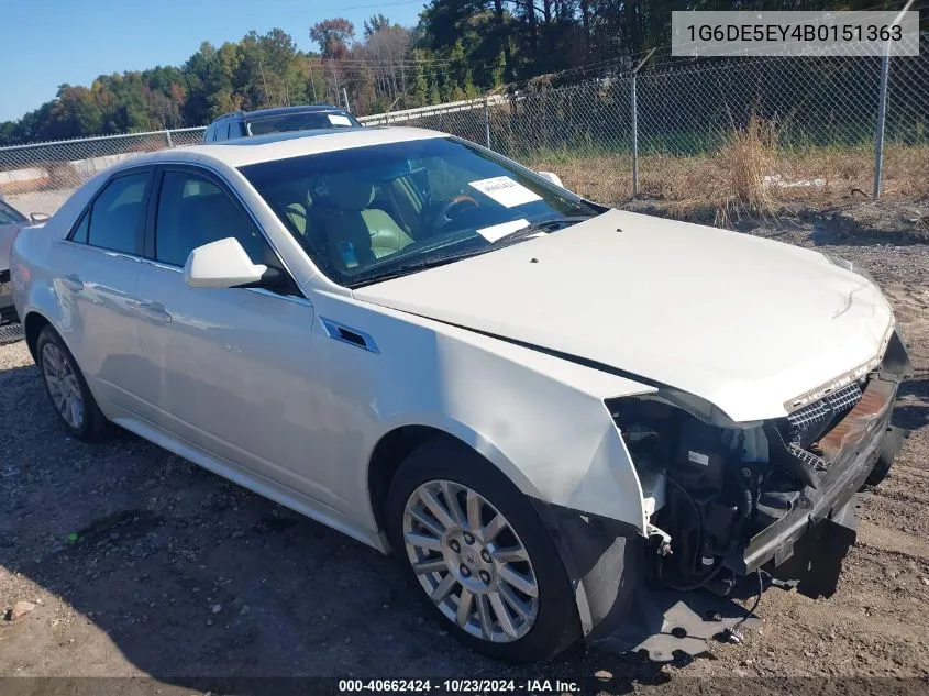 2011 Cadillac Cts Luxury VIN: 1G6DE5EY4B0151363 Lot: 40662424