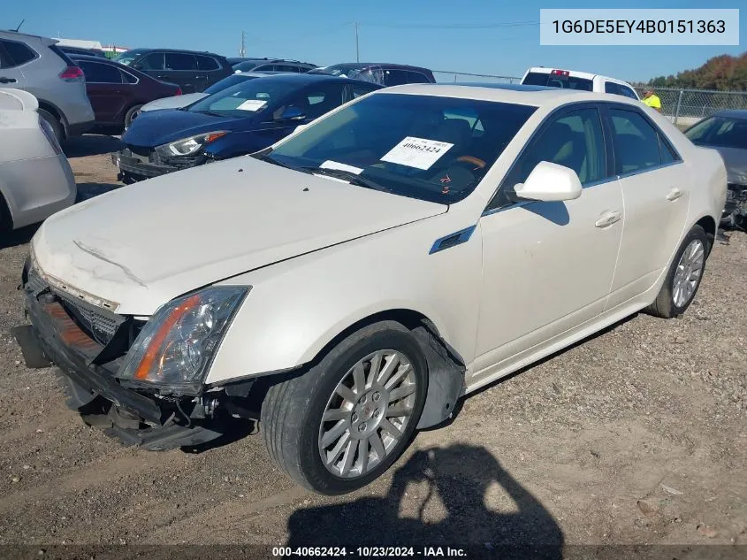 2011 Cadillac Cts Luxury VIN: 1G6DE5EY4B0151363 Lot: 40662424