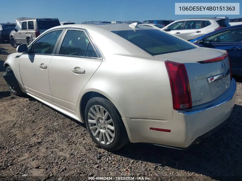 2011 Cadillac Cts Luxury VIN: 1G6DE5EY4B0151363 Lot: 40662424