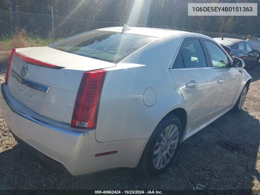 2011 Cadillac Cts Luxury VIN: 1G6DE5EY4B0151363 Lot: 40662424