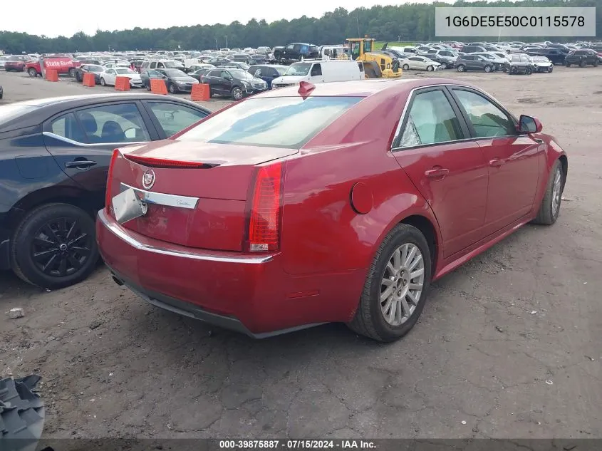 2012 Cadillac Cts Luxury VIN: 1G6DE5E50C0115578 Lot: 39875887