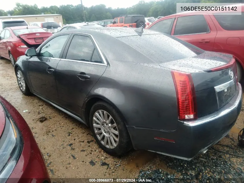 2012 Cadillac Cts Luxury VIN: 1G6DE5E50C0151142 Lot: 39966873