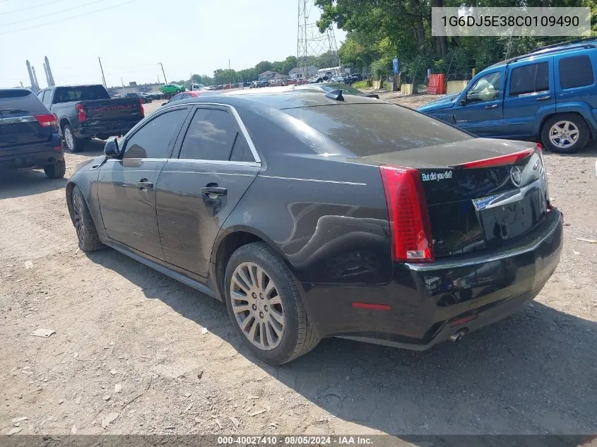 2012 Cadillac Cts Performance VIN: 1G6DJ5E38C0109490 Lot: 40027410