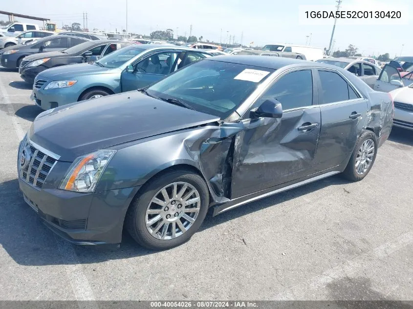 2012 Cadillac Cts Standard VIN: 1G6DA5E52C0130420 Lot: 40054026