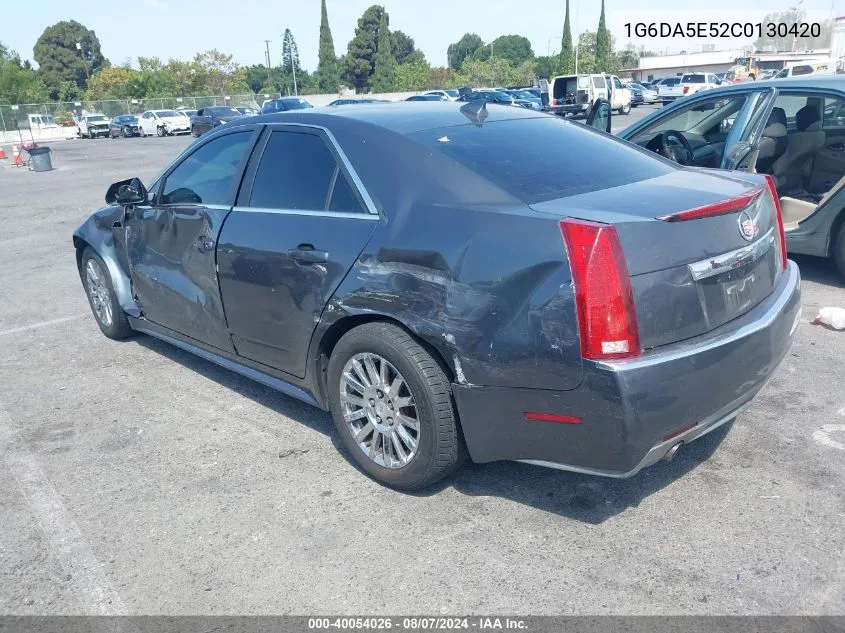 2012 Cadillac Cts Standard VIN: 1G6DA5E52C0130420 Lot: 40054026