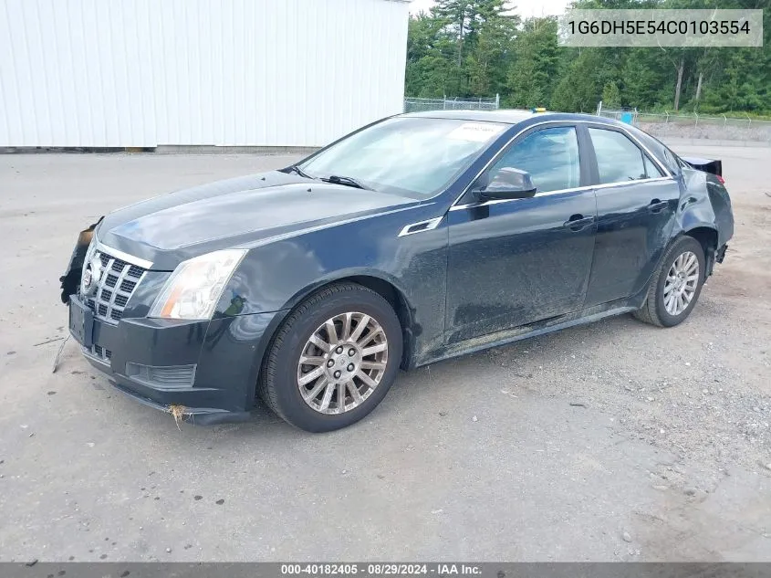 2012 Cadillac Cts Luxury VIN: 1G6DH5E54C0103554 Lot: 40182405