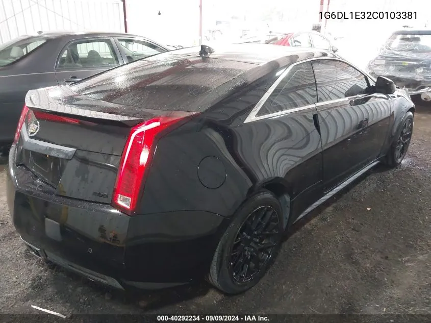 2012 Cadillac Cts Performance VIN: 1G6DL1E32C0103381 Lot: 40292234