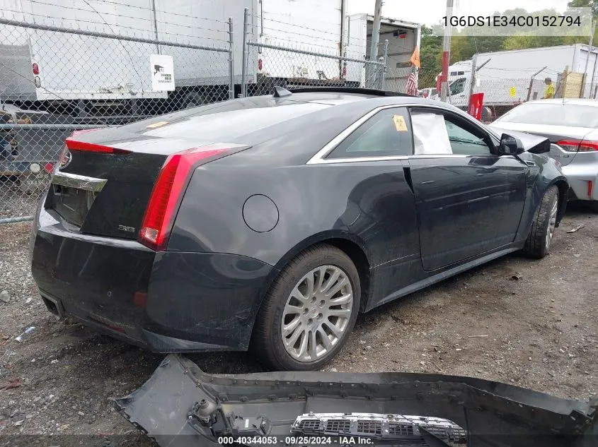 2012 Cadillac Cts Premium VIN: 1G6DS1E34C0152794 Lot: 40344053