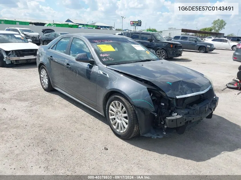 2012 Cadillac Cts Luxury VIN: 1G6DE5E57C0143491 Lot: 40376933