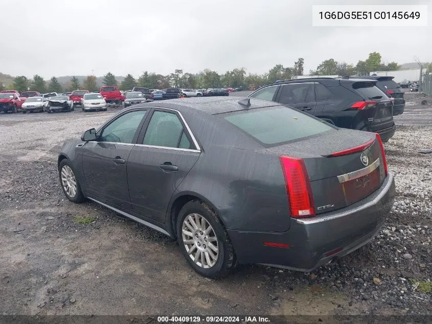 2012 Cadillac Cts Luxury VIN: 1G6DG5E51C0145649 Lot: 40409129