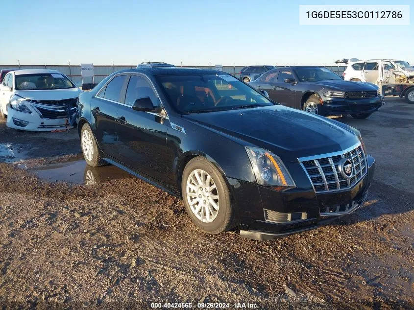 2012 Cadillac Cts Luxury VIN: 1G6DE5E53C0112786 Lot: 40424565